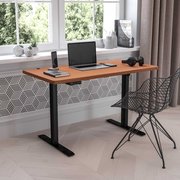 Flash Furniture Electric Adjustable Standing Desk, 48"Wx24"D, Mahogany NAN-TG-2046-R-GG